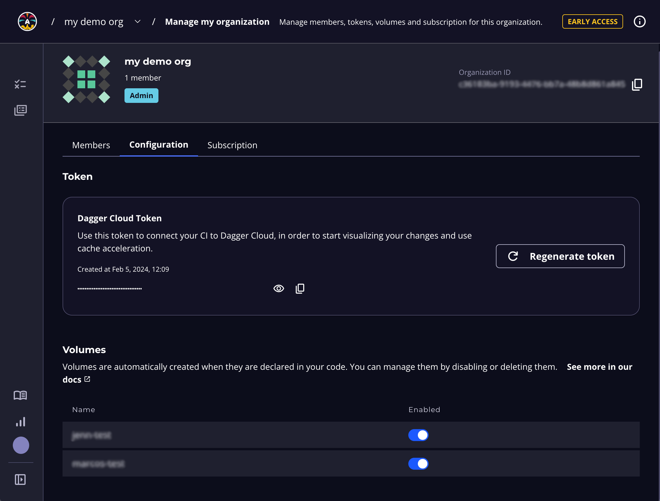 Manage volumes